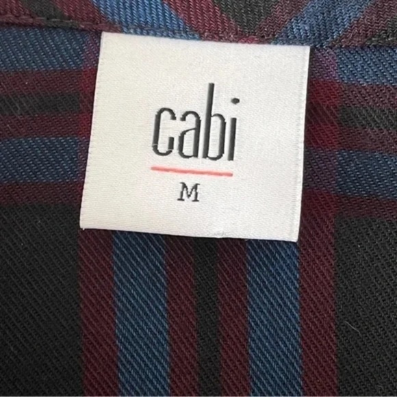 CAbi | Moody Plaid Peplum Button Down Long Sleeve Shirt, Medium - Picture 7 of 8